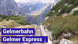 Gelmer Funicular Express Gelmerbahn Express 😊 ⬇️ [upl. by Glass]