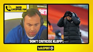 quotDONT CRITICISE KLOPPquot David the Liverpool fan ARGUES with Cundy amp Goldstein over Liverpool loss [upl. by Eahsan335]