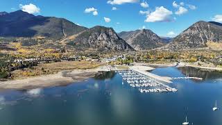 Lake Dillon Colorado Fall Colors  Backwards Shot From The Frisco Marina From A DJI Air 3 Drone [upl. by Marline]