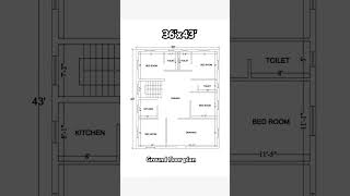 36x43 Ground floor plan 4BHK 1548 sqfthomeplan home housedesign shorts [upl. by Nosremaj]