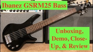 Ibanez GSRM25 Mikro Short Scale 5String Bass Unboxing Demo and Review [upl. by Anair970]