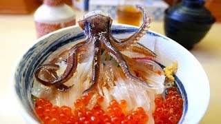 Japanese Street Food  DANCING SQUID SASHIMI Hakodate Japan Seafood [upl. by Brenza]