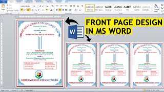 Report Cover Page Design  How To Make A Cover Page On Word [upl. by Hayne930]