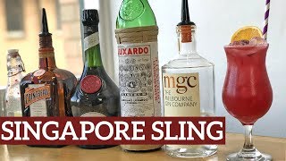 Singapore Sling Cocktail Recipe from the Raffles Hotel Singapore [upl. by Suiram]