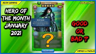 Review amp Grading Hero of The Month Bertila  Empires amp Puzzles Sneak Peek [upl. by Hermann909]