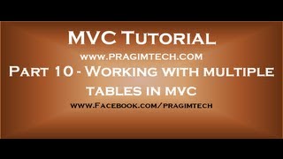 Part 10 Working with multiple tables in mvc [upl. by Photina]