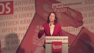 JusoBundeskongress 2018  Rede Katarina Barley [upl. by Ellevart]