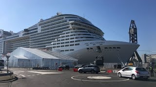 SaintNazaire  le départ du paquebot MSC Bellissima [upl. by Cyndia]