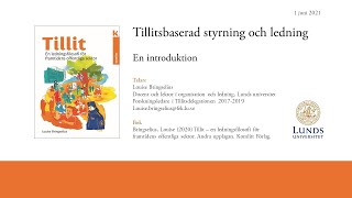 Tillitsbaserad styrning och ledning  en introduktion av Louise Bringselius [upl. by Ydderf134]