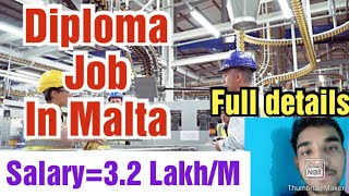 Diploma job in maltaSalary RequirementsAll details [upl. by Nylatsirk]