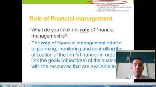 1 Role of Financial Management [upl. by Ortensia]