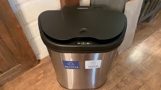 Insignia Sensor Touchless Trash Can Review [upl. by Idnim]