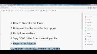 Hot to Fix imslib not found Adobe Acrobat DC Reader [upl. by Soisanahta]