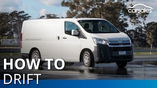 How to drift a Toyota HiAce delivery van  carsales [upl. by Ococ]