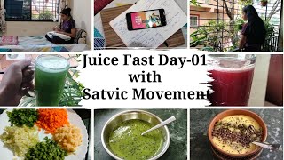 3 Day Juice Fasting Challenge with Satvic movement  Juices🥤 Smoothie 🥗 amp Soup 🍲  Day01 Vlog [upl. by Netty]