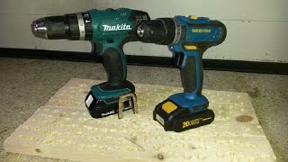 Akkuschrauber Vergleich 18V Makita vs 20V Workzone von Aldi [upl. by Enilra73]