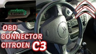 OBD2 CONNECTOR LOCATION CITROEN C3 20022018 [upl. by Ahon924]