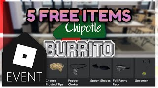 🌯 HOW TO GET 5 NEW ITEMS IN UNDER 10 MINUTES IN NEW CHIPOTLE BURRITO BUILDER ROBLOX EVENT [upl. by Eciram785]