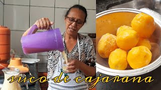 como fazer suco de cajaranacajamanga  Angela Maria  Ilha Comprida [upl. by Alaine]