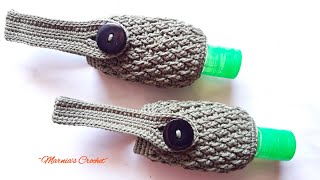 Crochet Hand Sanitizer Holder  The Alpine Stitch Pattern  marniascrochet [upl. by Nerra613]