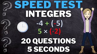 Math Quiz Integers  Addition Subtraction Multiplication Division  MATH SPEED TEST [upl. by Eiramesor19]