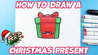 How to Draw a Christmas Present [upl. by Ahtanaram]