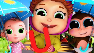 Letter U  U is for Umbrella  Learn Phonics  Baby Joy Joy [upl. by Elyac]