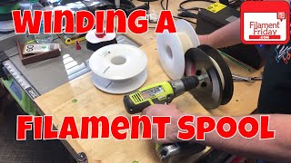 Winding a 3D Printing Filament Spool with Junk Drawer Parts [upl. by Ellenhoj]