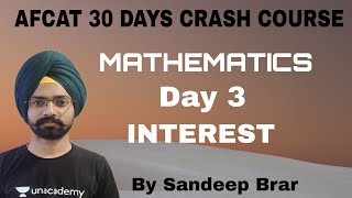 AFCAT mathematics 30 days crash course Interest 3rd class by Sandeep Brar [upl. by Shanan498]