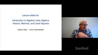 Stanford ENGR108 Introduction to Applied Linear Algebra  2020  Lecture 1  Introduction [upl. by Ahsinehs]