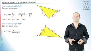 Tangens  zijden berekenen in rechthoekige driehoeken  WiskundeAcademie [upl. by Kraus]