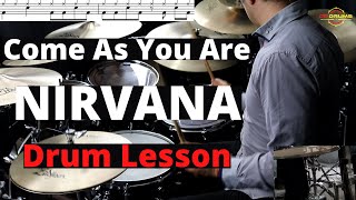 How to play Come As You Are by Nirvana on Drums  Drum Lesson [upl. by Amund]