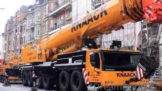 LIEBHERR LTM 135061 telescopic All Terrain Crane setup with Luffing Jib for Tower Crane [upl. by Olleina734]