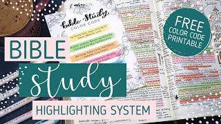 EASY BIBLE STUDY HIGHLIGHTING SYSTEM  FREE bible color coding guide  How I Study My Bible [upl. by Ahsenad]