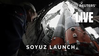 LIVE Soyuz launch to the ISS from Kazakhstan [upl. by Annoif]