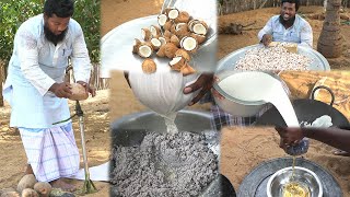 COCONUT OIL MAKING  தேங்காய் எண்ணை தயாரிக்கும் முறை  Traditional coconut oil making process tamil [upl. by Aseiram]