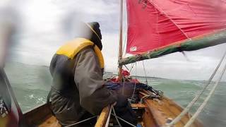 Mirror dinghy sailing out of the Hamble in a blow [upl. by Doble832]