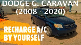 Dodge Grand Caravan  HOW TO RECHARGE AC by Yourself 2008  2020 [upl. by Ebneter]