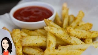 No Oil Seasoned Oven Fries  Crispy Baked Recipe [upl. by Giverin]