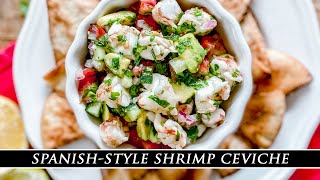 One of the BESTTASTING Ceviche Recipes  SpanishStyle Shrimp Ceviche [upl. by Ujawernalo212]