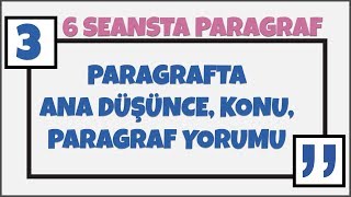 Paragrafta Ana Düşünce Konu Paragraf Yorumu [upl. by Allare]