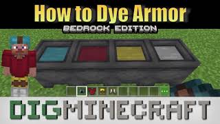 How to dye Armor in Minecraft Bedrock Edition PE Win10 Xbox One PS4 Switch [upl. by Natanoj]