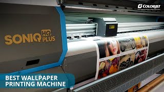 Wallpaper Printing Machine Colorjet Soniq HQ Plus using EcoSolvent Greentech Inks 6PL Pixel head [upl. by Analart975]