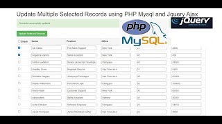 Update Multiple Selected Records using PHP Mysql [upl. by Arahsak]