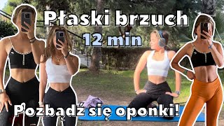 TRENING NA PŁASKI BRZUCH 12 MIN Pozbądź się oponki Bardzo intensywny🔥 [upl. by Sixla292]