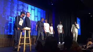 Michael Blackson Comedian Interacts with Audience Members on Stage [upl. by Hengel]