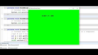 Java Mouse Events  NetBeans [upl. by Hertberg]