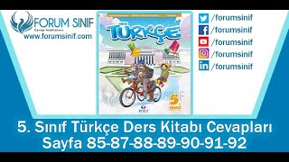 5 Sınıf Türkçe Ders Kitabı 858788899091 Sayfa Cevapları KOZA Yayınları [upl. by Otreblanauj]