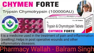 Trypsin Chymotrypsin Tab Use Sides Effects Contraindications Brand Name PWBalramSingh [upl. by Nadroj420]