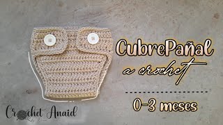 CUBREPAÑAL A CROCHET  03 meses  Crochet Anaid [upl. by Cuda]